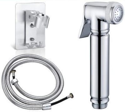 Handdouche Toilet - Douchekop Set - Persoonlijke Hygiëne - Messing Mondstuk - 1.5m Slang - Zilverkleurig