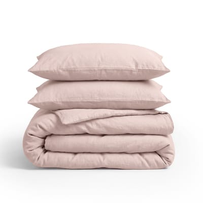 Dekbed-Discounter - Primaviera Deluxe Dekbedovertrek 260 x 200/220 cm - Linnen - Dubbele instopstrook - wassen op 30 graden - Inclusief 2 kussenslopen - Zacht Roze