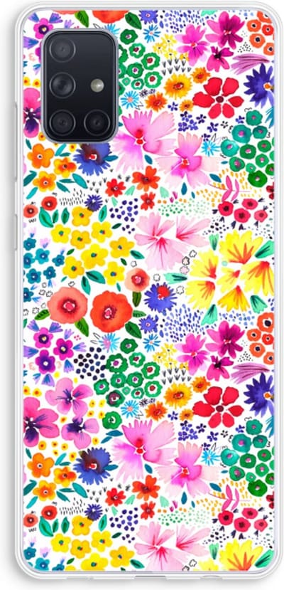 Case Company® - Hoesje geschikt voor Samsung Galaxy A71 hoesje - Little Flowers - Soft Cover Telefoonhoesje - Bescherming aan alle Kanten en Schermrand