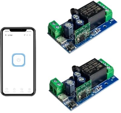 Smart WiFi Contactmodule met APP Bediening - Draadloze Insteekschakelaar - Compatibel met Alexa en Google - 2 Stuks
