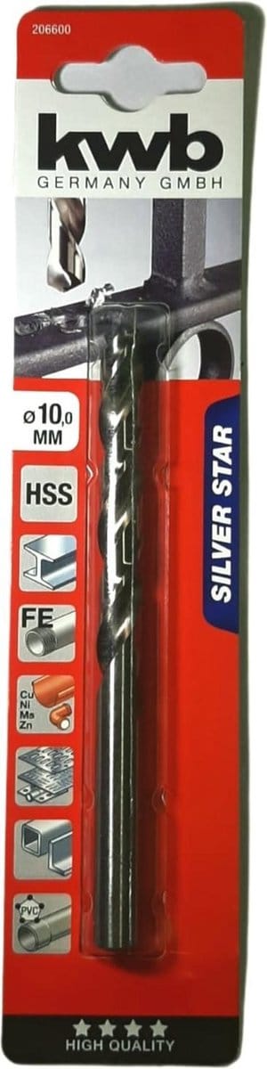 KWB HSS Silverstar Metaalboor op Kaart - 10 mm