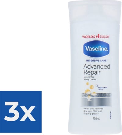 Vaseline Lotion Adv Repair CC 200ML 1 flacon - Voordeelverpakking 3 stuks