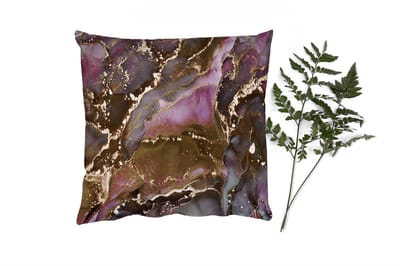 Sierkussens - Kussentjes Woonkamer - 50x50 cm - Marmer - Gold - Steen - Abstract