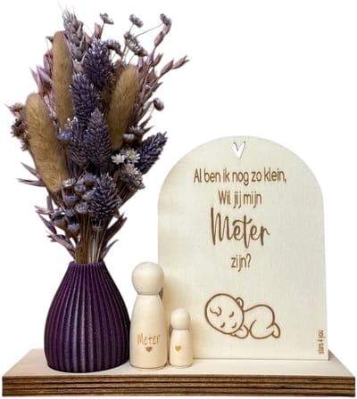 Geschenkbox Wil jij mijn METER zijn? | WIT | VAASJE | baby | liefste meter | meter vragen | meter worden | peettante vragen | peettante worden | cadeau | geschenkdoos | giftbox