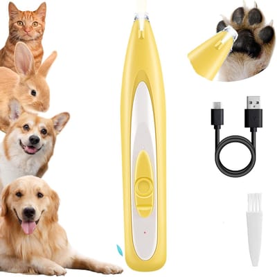 KZQ Hondenpoottrimmer met LED Licht Oplaadbaar Draadloos Laag Geluid Precisiemes voor Katten en Honden