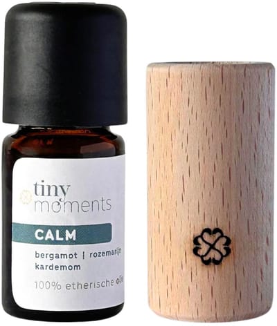 Tiny Moments Aroma Diffuser Set Calm - Houten Geurdiffuser met Etherische Olie - Bergamot, Rozemarijn, Kardemom