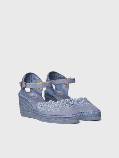 Espadrille met sleehak en borduursel voor dames | NAIARA
