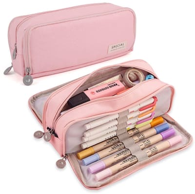 Ynkkvre - Grote Pennenzak 3 Vakjes - Pennenetui Grote Capaciteit Voor Kinderen, Tieners, Meisjes, Jongens - Schoolbenodigdheden Oxford Organizer - Pen- en Make-up Etui