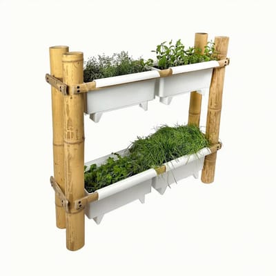 Masters of Bamboo® Bamboe Moestuinbak Berry - Wit - Kweekbak