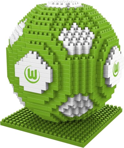 Voetbal Bouwset - 3D Voetbal - Hobby Bouwen - 693 Blokjes - 10x10x10 cm - Groen Wit