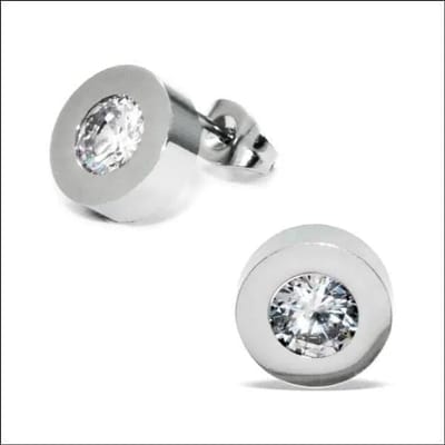 Aramat Jewels | Oorbellen | Stalen 10mm Oorbellen met Zirkonia | | | |10mm | Staal | Kinderen, Volwassenen | Verkleurd niet