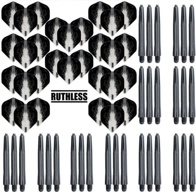 Darts Set - 10 Sets High Impact Flights – darts flights – Clear – plus 10 sets Dragon – darts shafts – medium