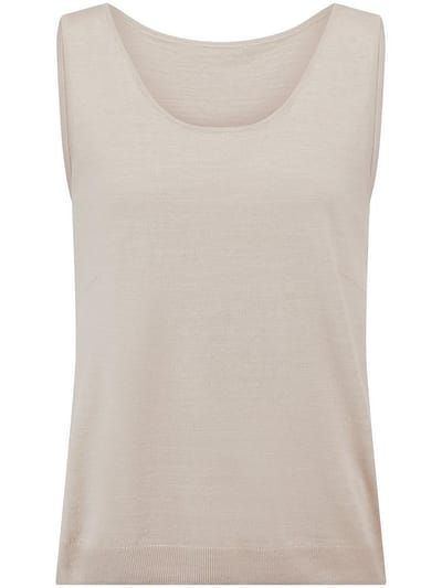 Tricottop ronde hals Van Peter Hahn beige