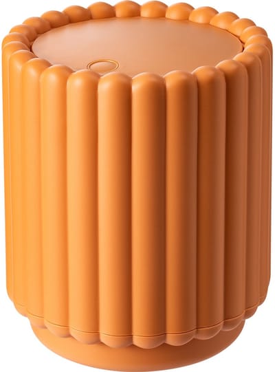 Bureauprullenbak - Miniprullenbak - Opbergemmer - Bureau-organizer - 12,5 x 15 cm - Deksel met drukknop - Geurvrij - Gemakkelijk schoon te maken - Geschikt voor diverse locaties zoals woonkamer, kantoor en slaapkamer - Oranje