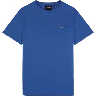 Lyle & Scott geborduurd logo lente blauw T-shirt