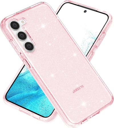 Coverup Hoesje - Geschikt voor Samsung Galaxy S23 Hoesje - Coverup Glitter TPU Back Cover - Rose Gold