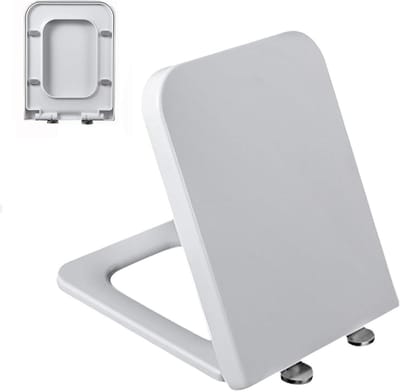Vierkante toiletbril - WC-bril - Badkamer vernieuwen - Softclose mechanisme - 36 x 47 cm - Wit