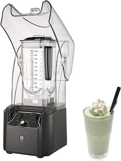 Professionele Blender - Krachtige Mixer - Smoothies Maken - Stil Geluidsomhulsel - 22 Liter Kan - Zwart