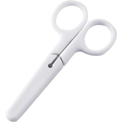 Petites ciseaux Maternelle ciseaux pour papier fait main Étudiant tête ronde avec couvercle ciseaux