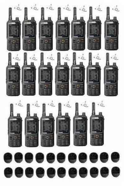 Set van 20 Inrico T320 V2 4G LTE Zello Portofoon, GPS, Wifi met tafellader en beveiliging oortje