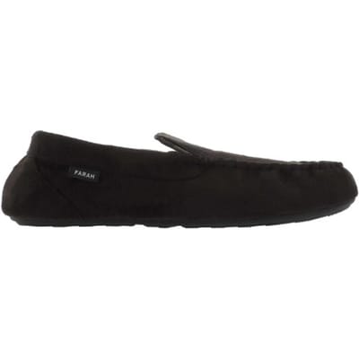 Farah Heren Nicken Moccasin Slippers (Zwart)