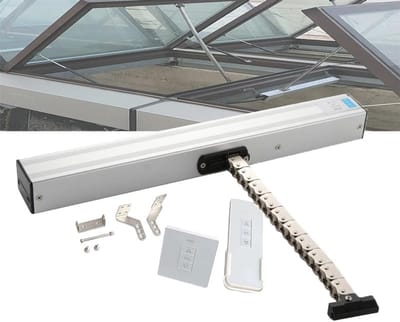 Elektrische Raamopener - Kettingmotor - Automatische Ventilatie - Inclusief Afstandsbediening - 300-800mm Slag - Zilver