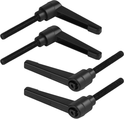 4 Stuks Verstelbare Klemhendels van Koolstofstaal, M6-40 mm, Voor Machine Grips en Klemtoepassingen, Zwart