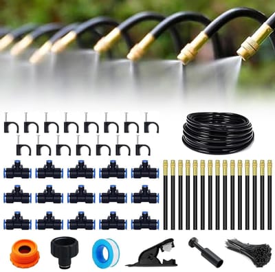 Complete Drip Irrigation Set van 15 m voor Tuin, Groenten en Kassen - Automatisch Besproeiingssysteem met 360 Graden Draaibaarheid