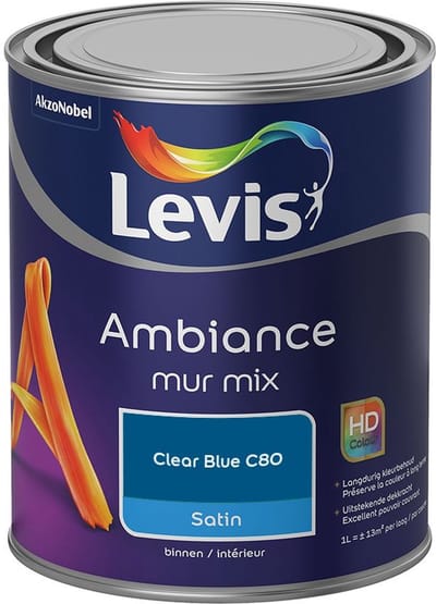 Levis - Ambiance Mur Satin Mix - Clear Blue C80 - Mengverf - 1 L