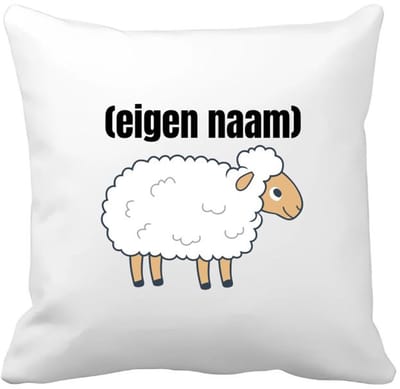 Akyol - schaap met eigen naam Kussen hoes - Schaap - boeren/schapen liefhebbers - iemand die houdt van schapen - verjaardag - cadeau - kado - geschenk - 40 bij 40 cm