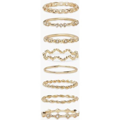boohoo Dames Twist Wave Ring Pakket | Goud | Maat: Small