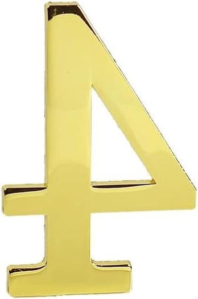 Huisnummer - Deurnummer Metaal - Adres Herkenning - Zelfklevend - 10CM - Goud