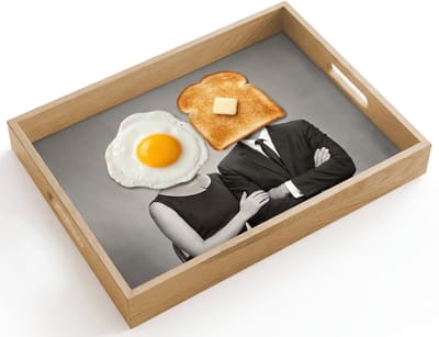 Dienblad hout 40x30 cm - Schootdienblad - Ontbijt - Koppel - Ei - Brood - Borrelplank rechthoek - Plateau dienbladen