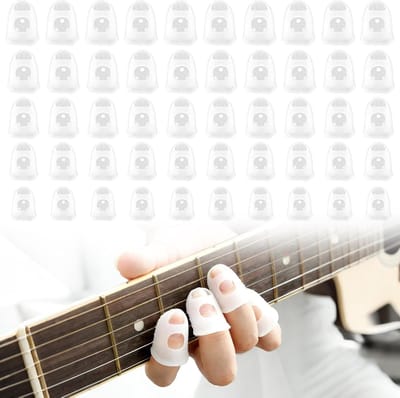 Siliconen Vingerbescherming Set van 50 Stuks in 5 Maten voor Gitaristen - Ademend, Antislip en Transparante Vingertoppen voor Nauwkeurig Spelen en Beginners