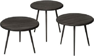 RENEW Turi table set (3) - 54x54/45/40/35 - recl. teak black