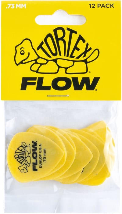 Jim Dunlop Tortex - Plectrums - Flow - 0,73 mm Geel - Player's Pack 12 Stuks