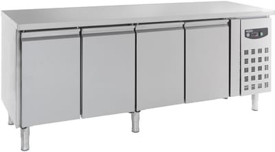 Combisteel Koelwerkbank - 553L - 4 Deuren 1/1 GN - +2°C/+8°C - Geforceerd - 2230x700x850mm