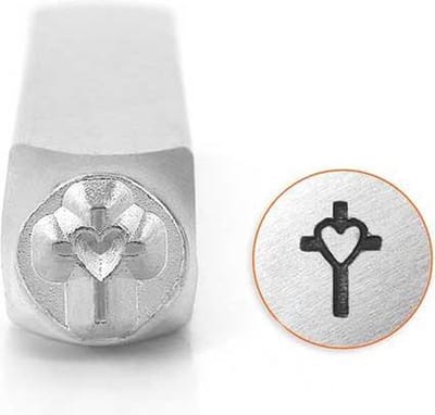 Slagstempel Kruis met hart | Hoogte 6mm
