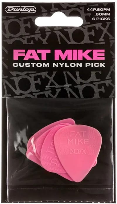 Jim Dunlop Fat Mike Signature - Plectrums - Custom Nylon - 0,60 mm - Player's Pack 6 Stuks