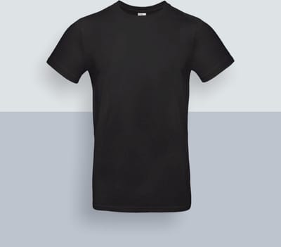 B & C - T-Shirt - pakket van 5 shirts - model heren - effen zwart - maat S