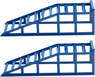 Oprijplaten - 2000 kg - In Hoogte Verstelbaar Met 23° Oprijhoek - Metaal - Blauw