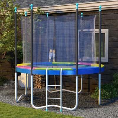 MEUNIQ trampoline randafdekking Ø244 cm met dikke randpolstering, gereedschapsloze bevestiging, waterdicht en UV-bestendig, meerkleurig, voor buitengebruik