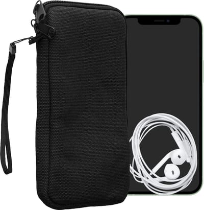 kwmobile Telefoontasje geschikt voor XL - 6,7/6,8" smartphones - Universeel smartphone hoesje van canvas - 17,2 x 8,4 cm - In zwart