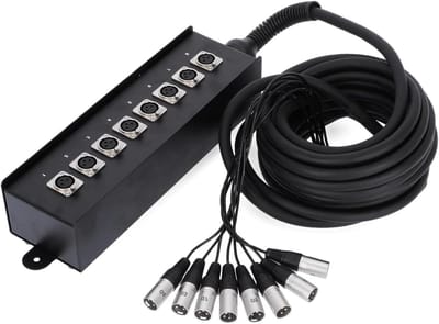 Multicore Kabel Stagebox - Stakofer XLR - Muziek Optredens - Massieve Plaatstalen Behuizing - 10 meter - Zwart