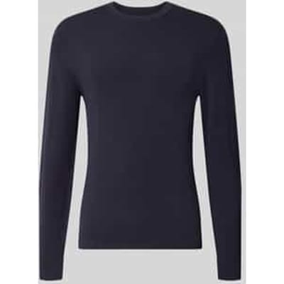 Gebreide pullover met geribde ronde hals