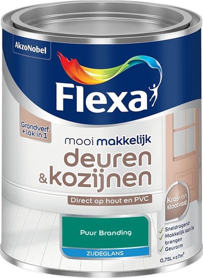Flexa - Mooi Makkelijk Deuren & Kozijnen Zijdeglans - Puur Branding - Mengverf - 750 Ml