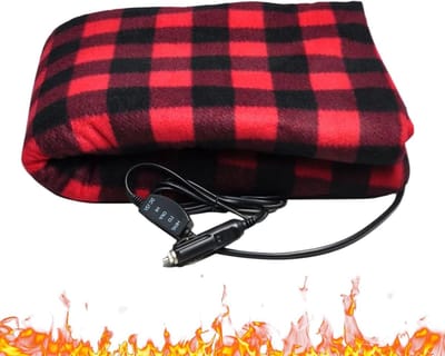 Verwarmde Deken - Auto Deken - Comfortabele Reizen - Instelbare Warmte - 148x108cm - Grijs