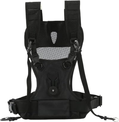 Verstelbare Dubbele Camerariem met Zijholster - Comfortabel voor Fotograaf - Wandelen, Klimmen, Reizen.