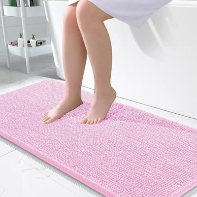 Badkamertapijt - Badmat Tapis - Voeten Drogen - Extra Zachte Chenille - 47 x 24 inch - Roze