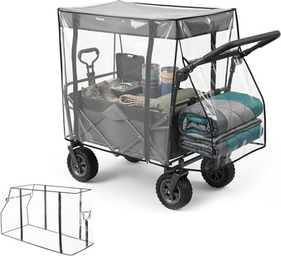 Universele Regenhoes voor Handkar 115 x 51 x 75 cm - Transparante Opvouwbare Bescherming voor Camping en Buitenactiviteiten